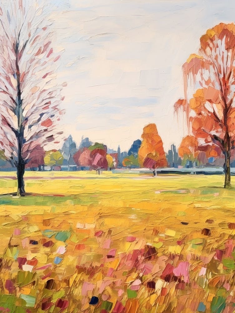 Autumn City Park Painting Phoenix Park Dublin 1