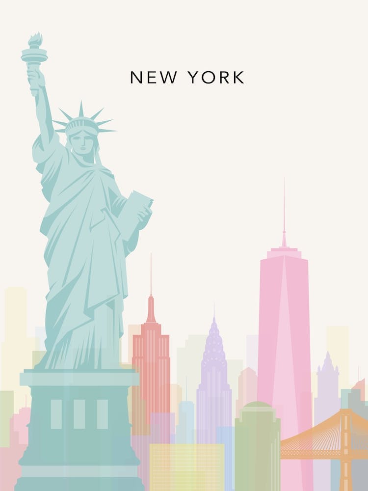 Rainbow New York Skyline