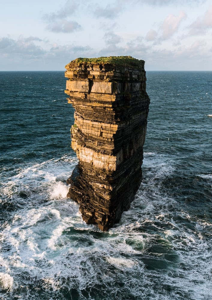 Seastack In Ireland During Sunset