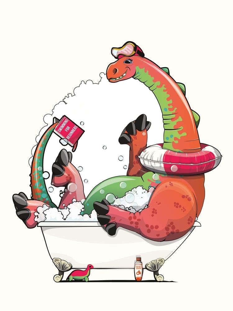 Dinosaur Diplodocus In The Bath