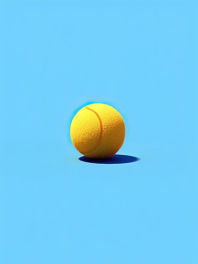 Tennis Ball On Blue Background