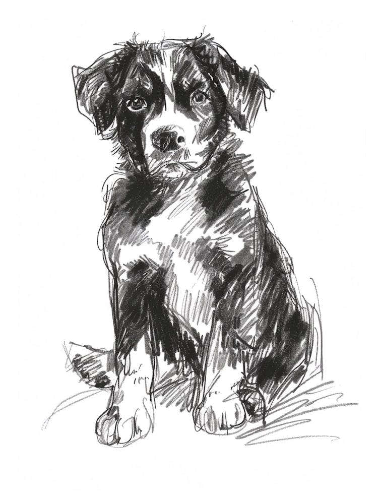 Entlebucher Mountain Dog Line Sketch 4