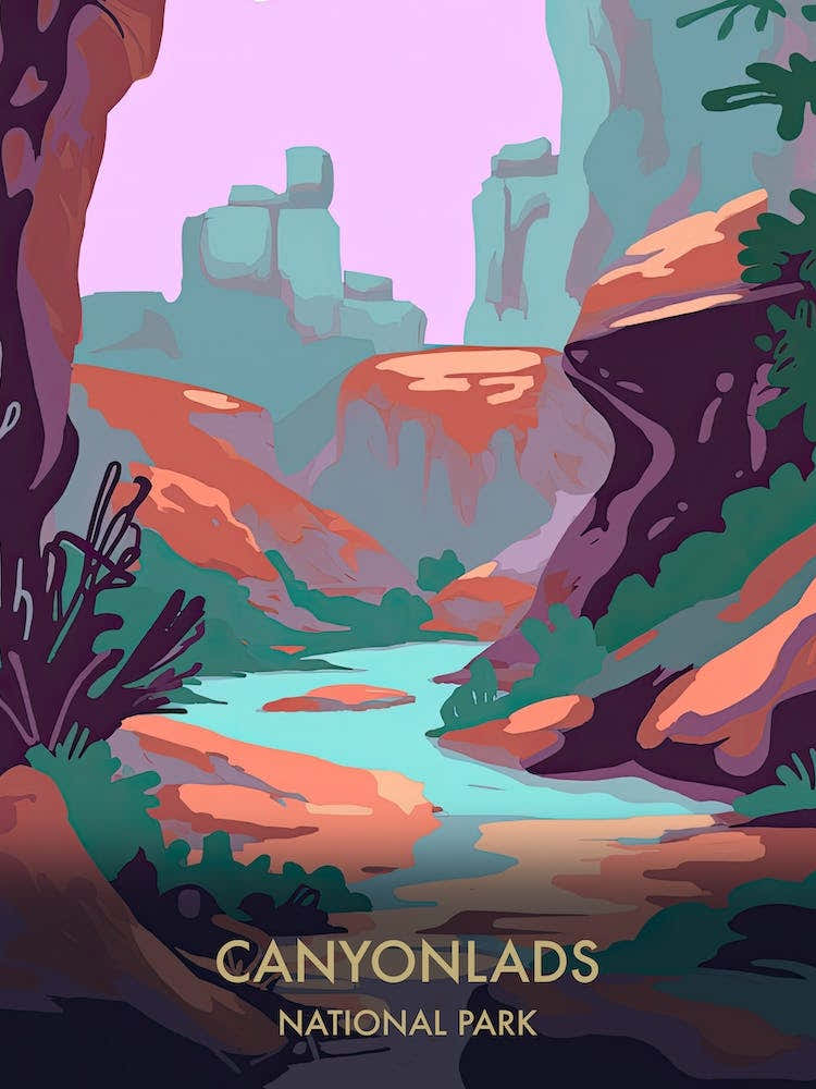 Canyonlands National Park Travel Poster Matisse Style 2