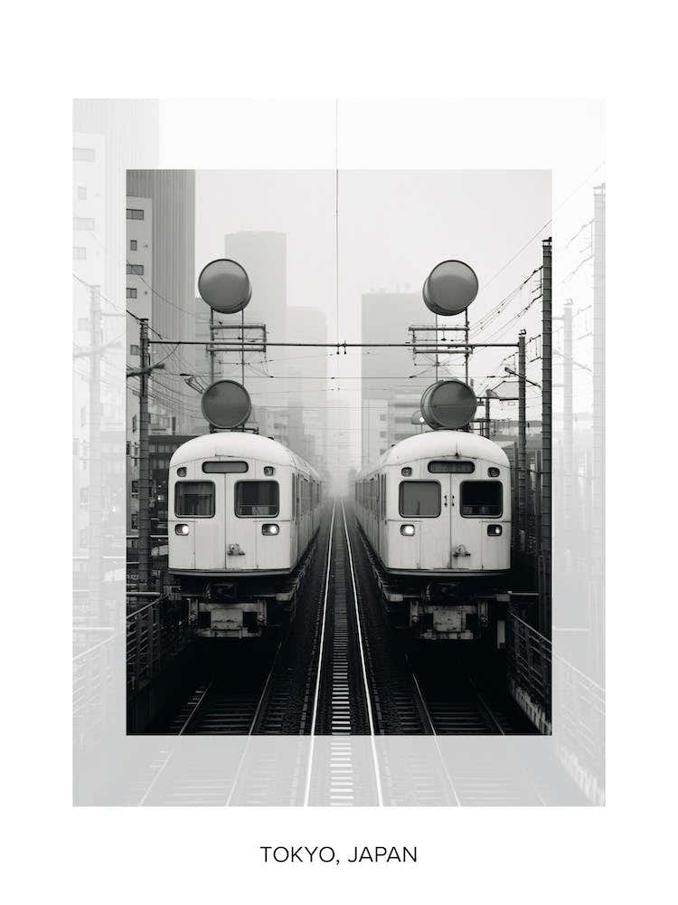 Poster Of Tokyo, Japan, Black And White Old Photo 4