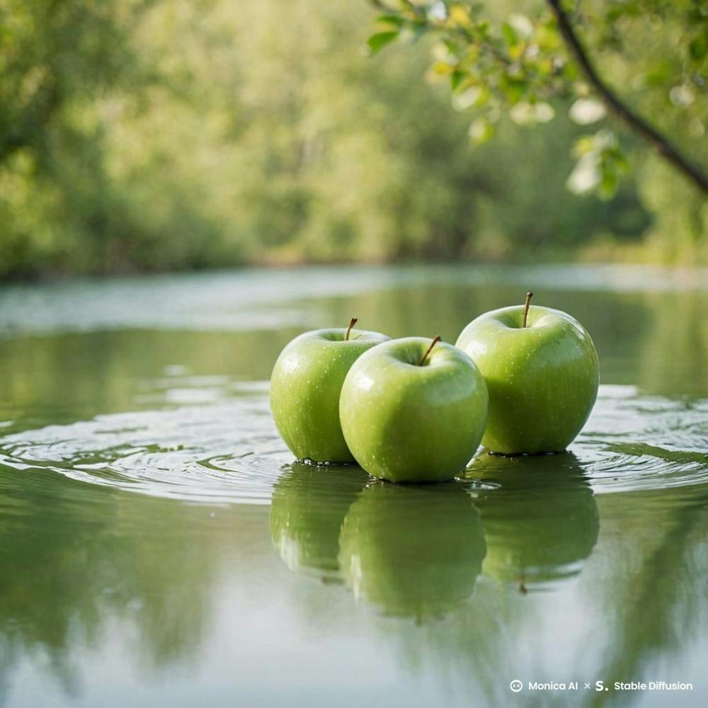 Green Apples In Water