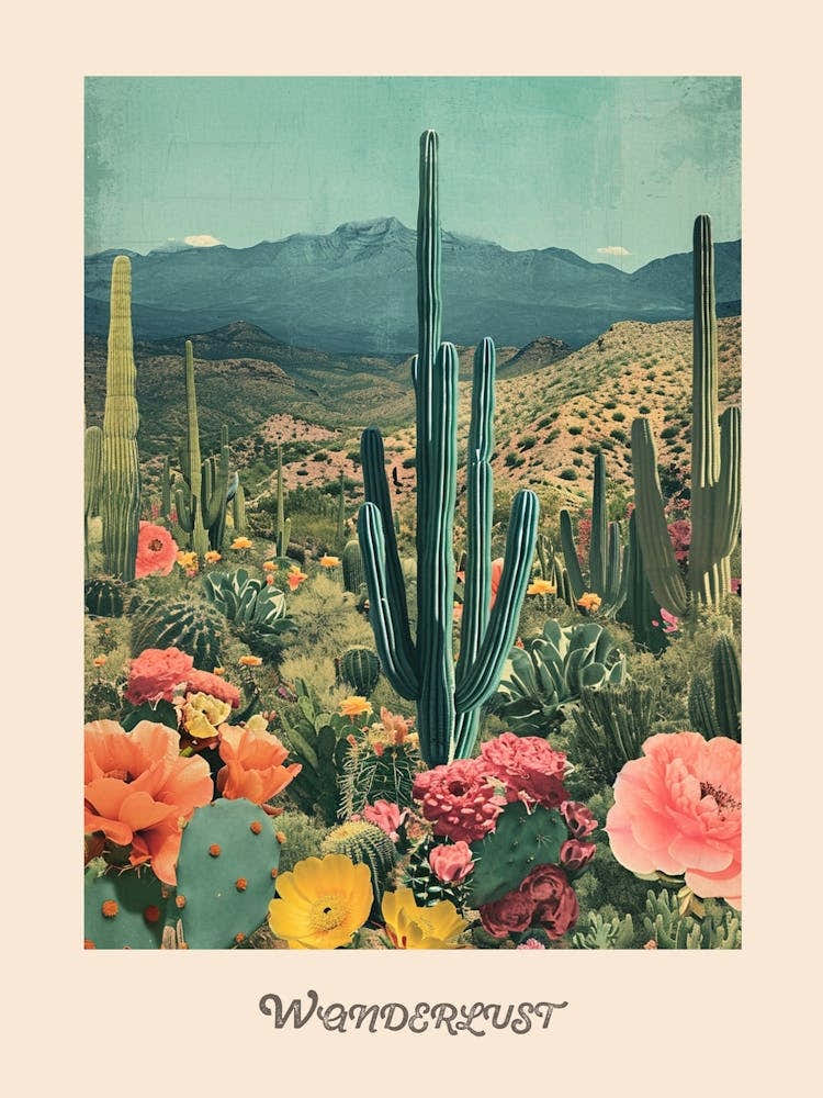 Wanderlust Vintage Catus Poster 2