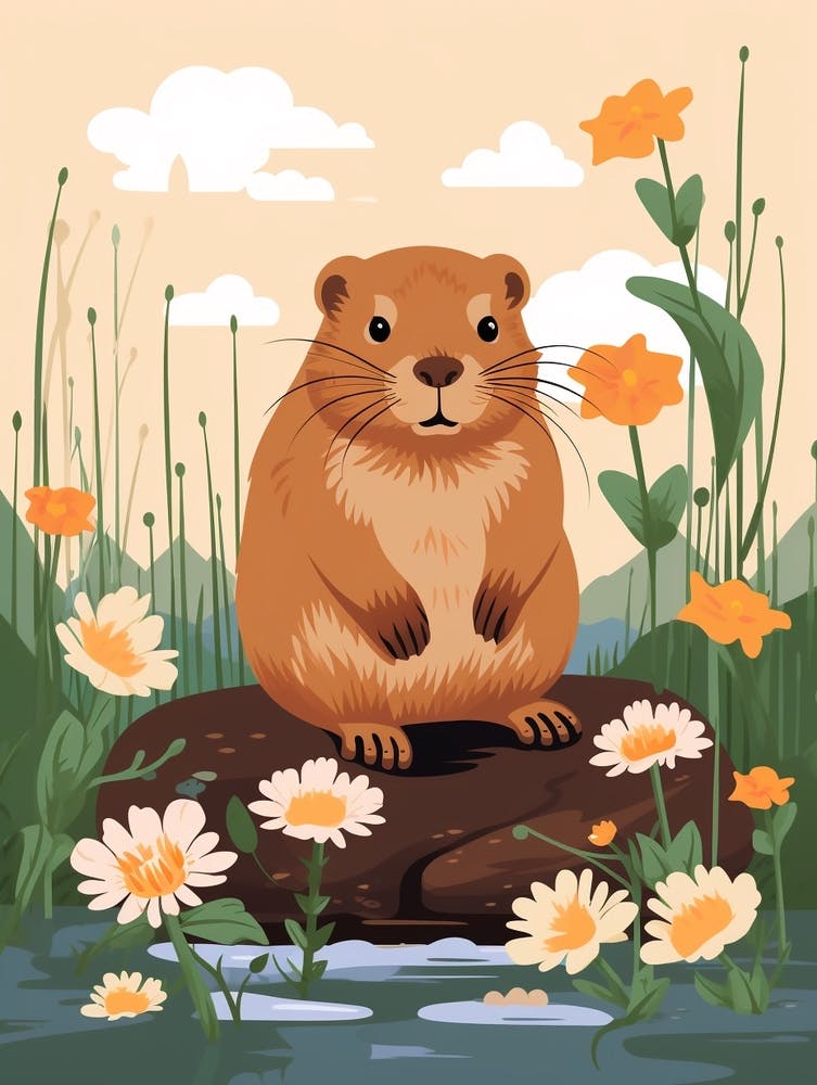 Baby Animal Illustration  Beaver 2