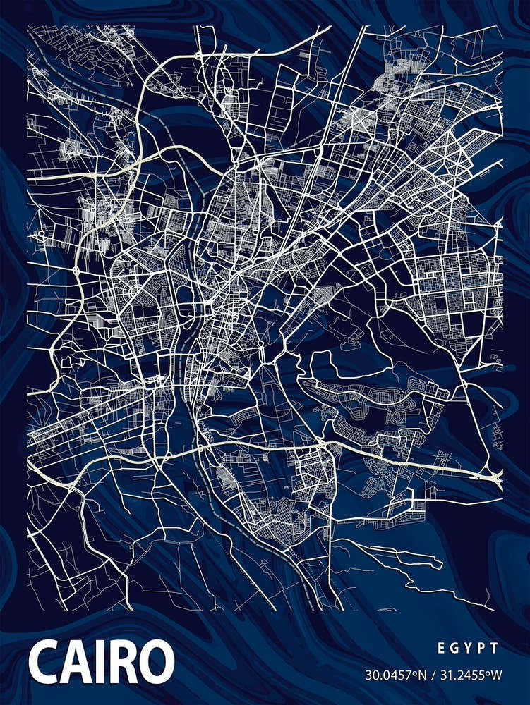 Cairo Crocus Marble Map