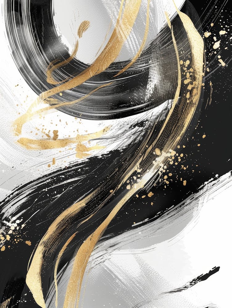 Abstract Black And Gold Canvas Print 9