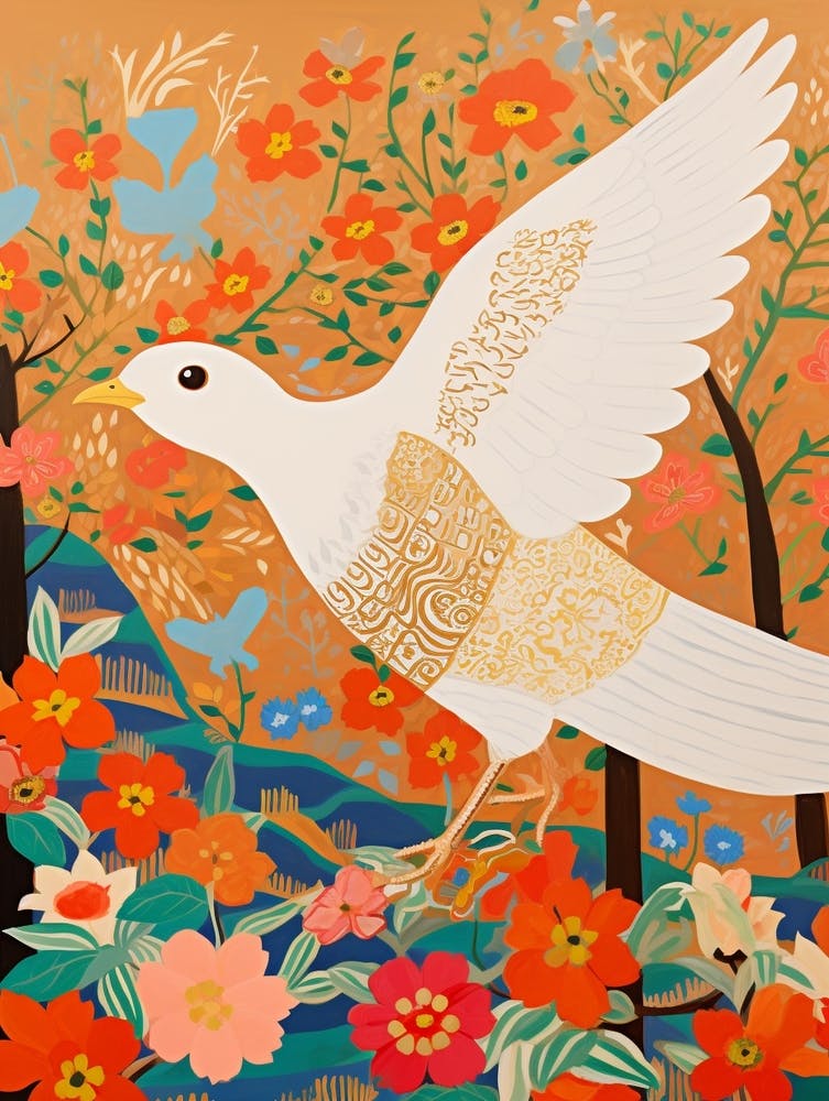 Maximalist Bird Painting Common Tern 3