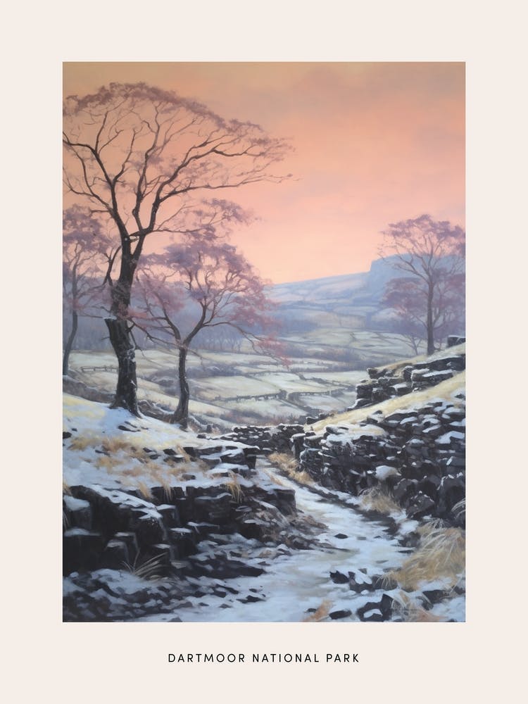 Dreamy Winter National Park Poster  Dartmoor National Park England 3