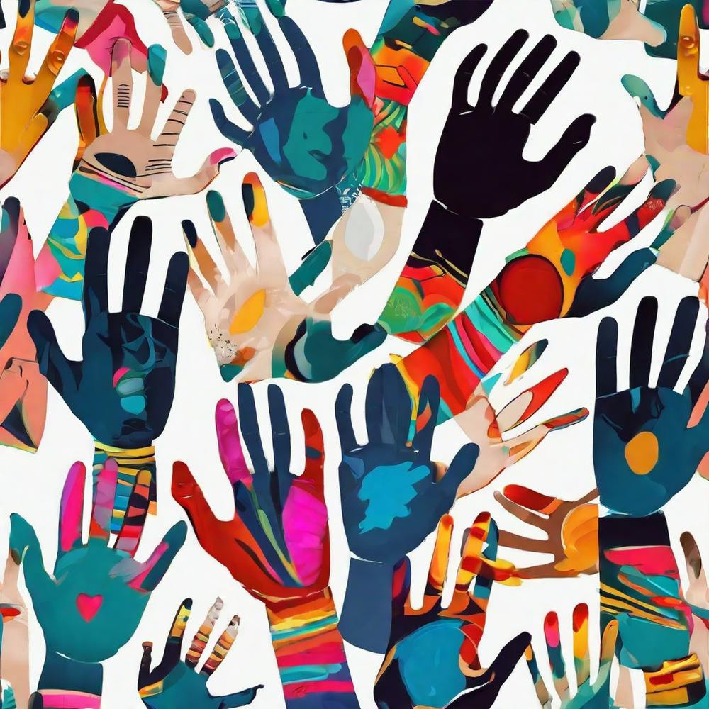 Colorful Hands Seamless Pattern