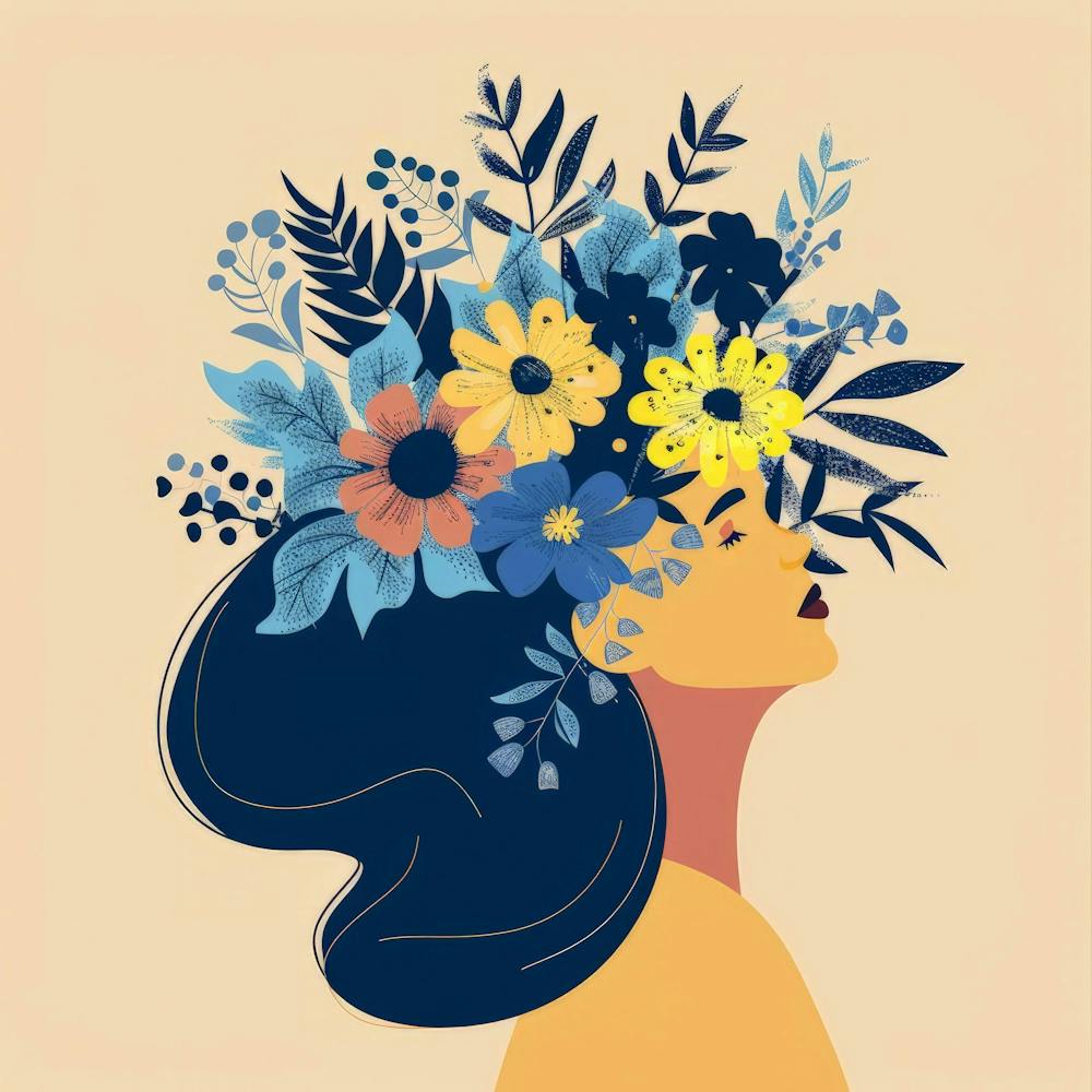 Woman With Flowers On Her Head 8