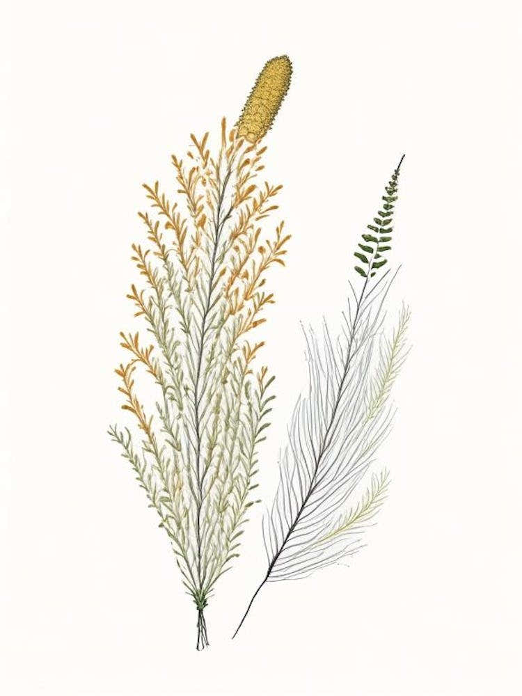 Horsetail Spices And Herbs Pencil Illustration 2