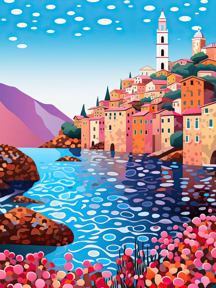 Camogli, Italy, Illustration In The Style Of Pop Art 3