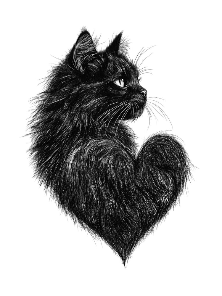 Black Cat Heart
