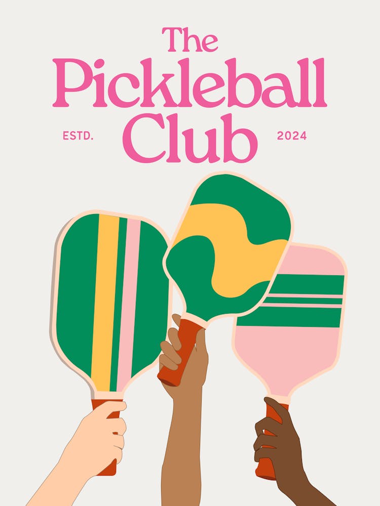 The Pickleball Club | Trendy Sporty Wall art perfect for dorm, office, living room, bedroom ETC!
