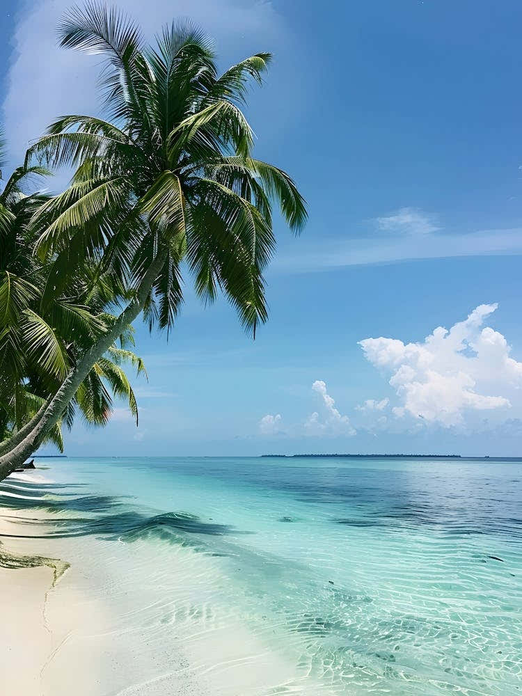 Tropical Beach With Palm Trees 1
