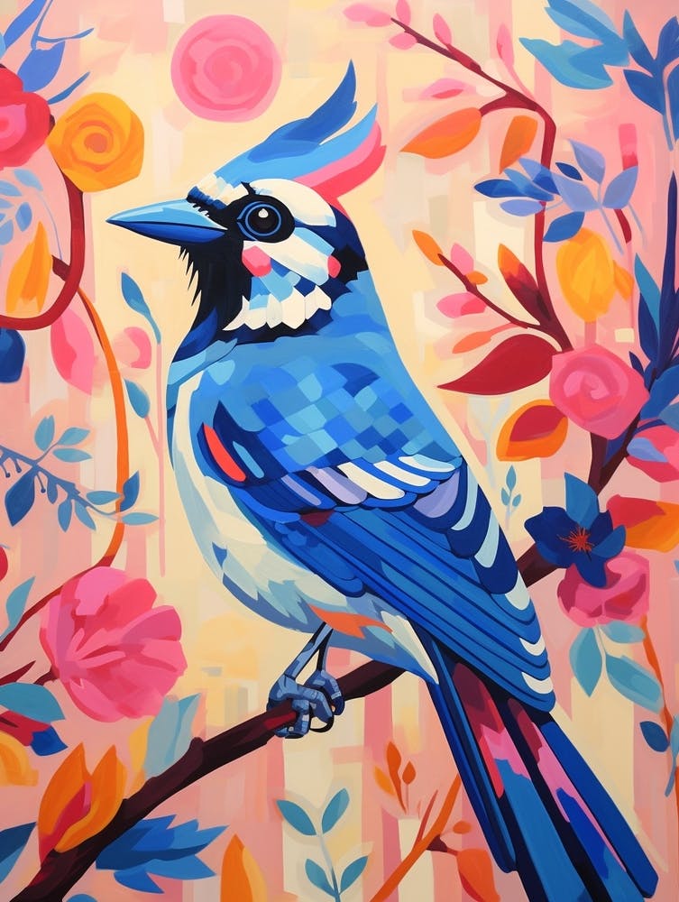 Pink Scandi Blue Jay 2