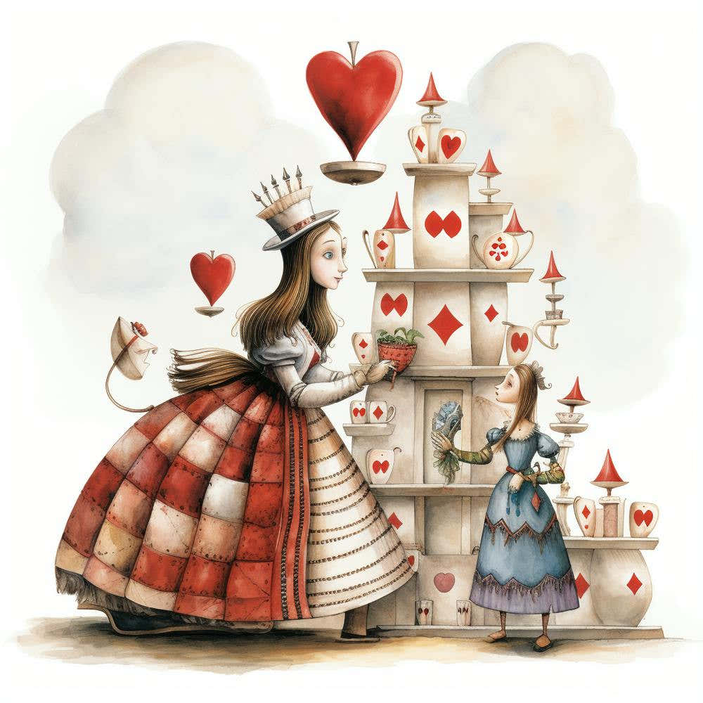 Alice And Queen Of Hearts