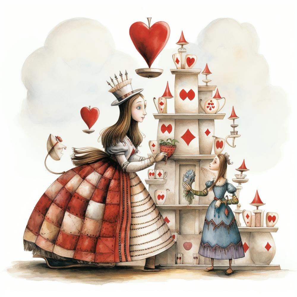 Alice And Queen Of Hearts