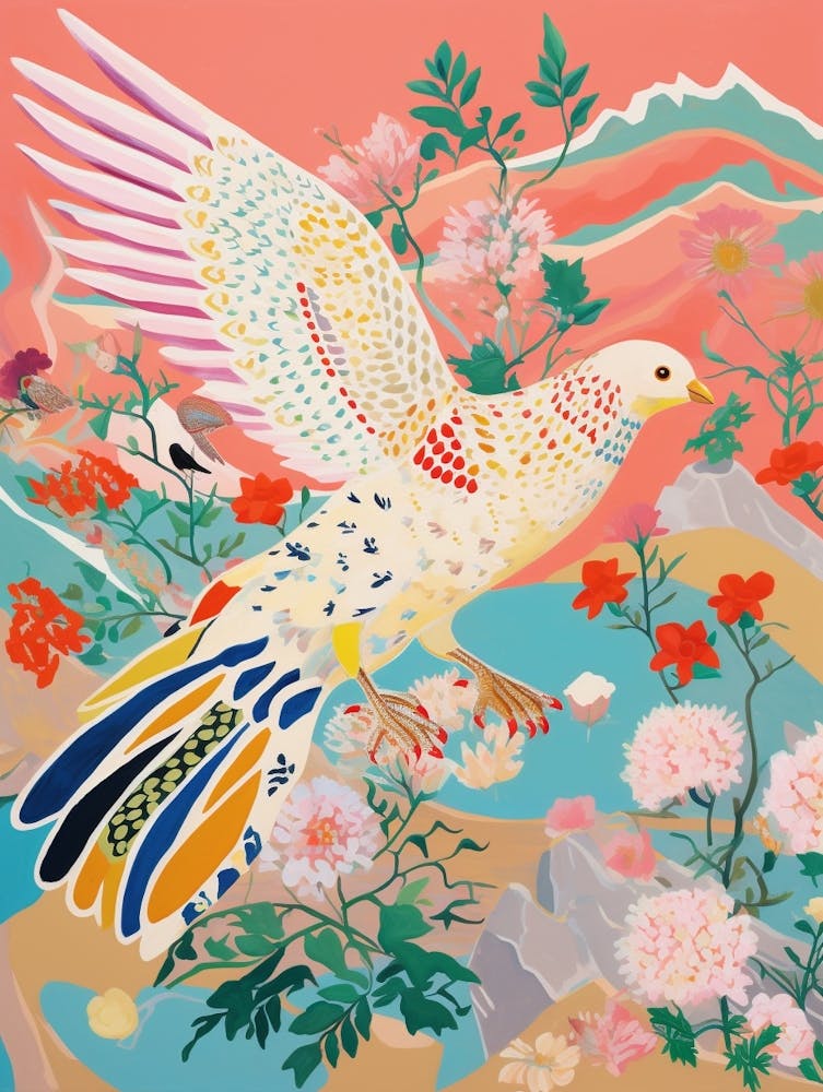 Maximalist Bird Painting Budgerigar 1