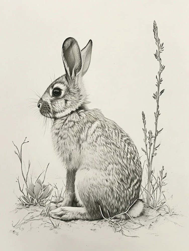 Californian Rabbit Drawing 3