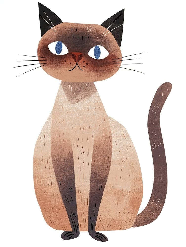 Khao Manee Cat Clipart Illustration 1