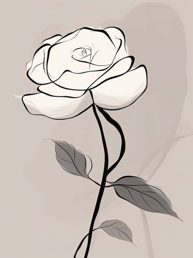 Rose Line Art Abstract 8