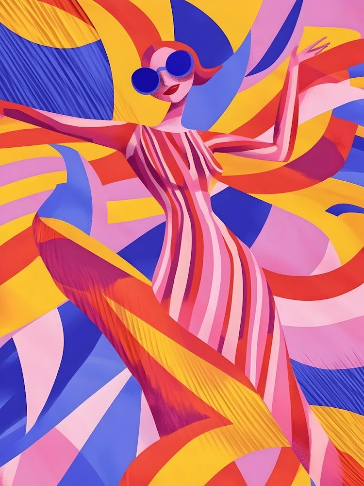 Woman In A Colorful Dress