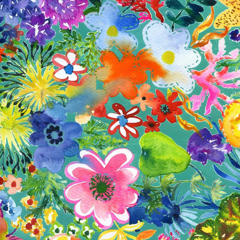 Watercolor Floating Flowers