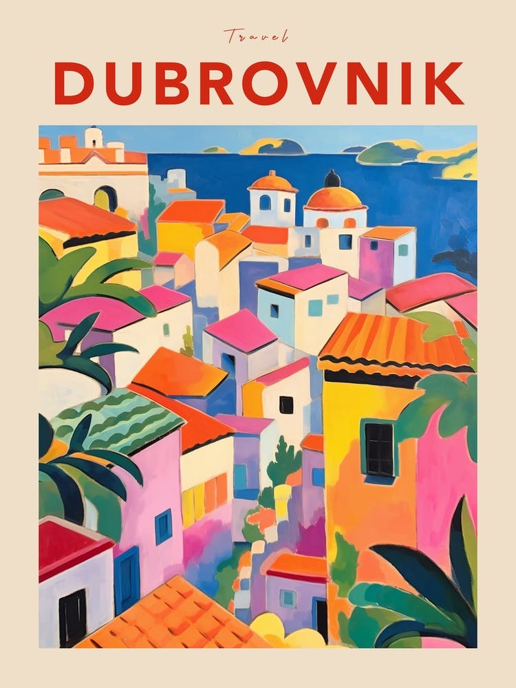 Dubrovnik Croatia 4 Fauvist Travel Poster