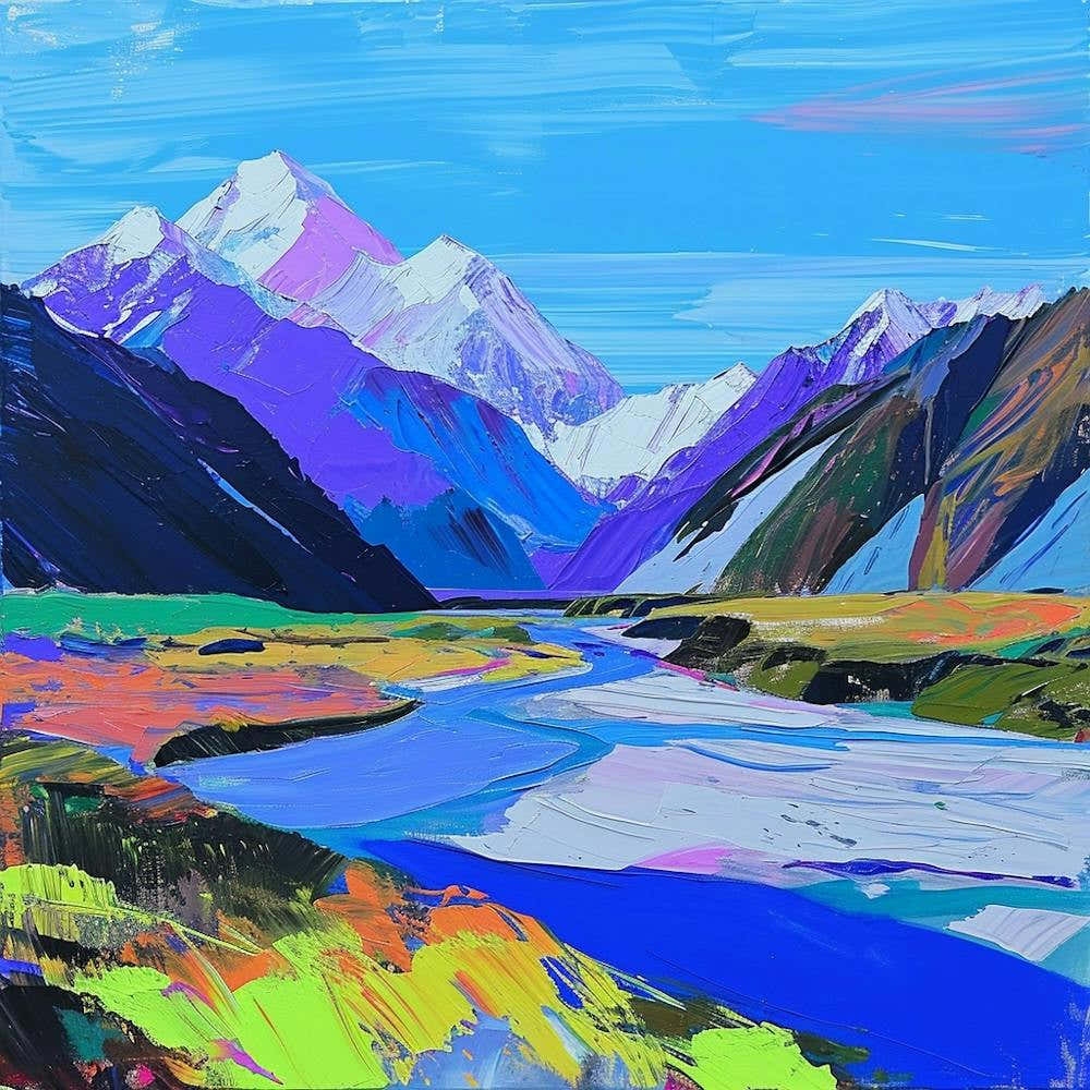 Colourful Abstract Aorak Imount Cook National Park New Zealand 1