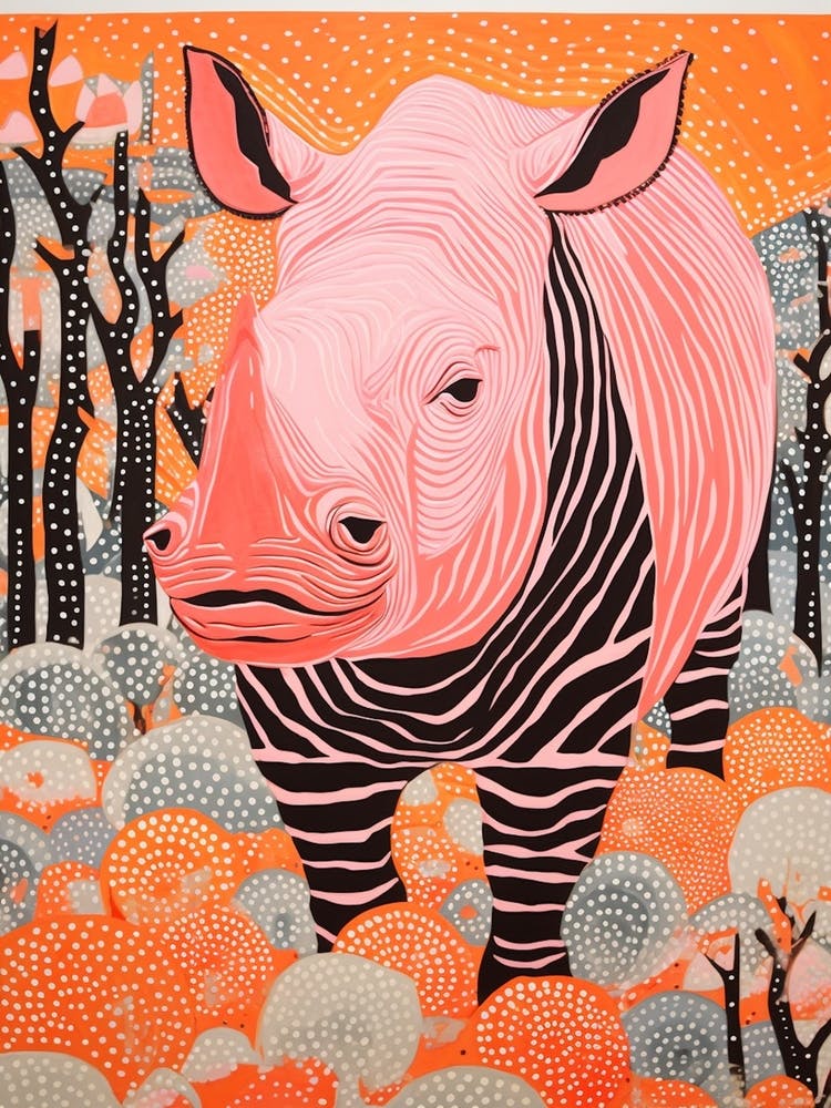 Close Up Lines & Polka Dot Rhino