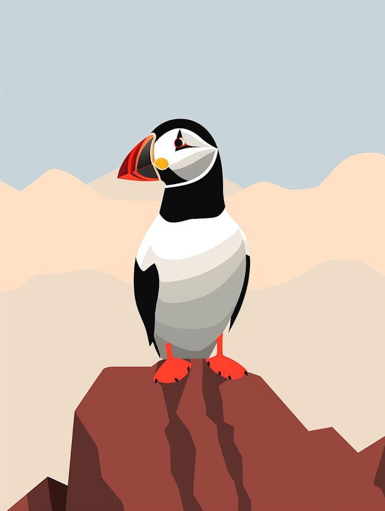 Minimalist Puffin 1 Illustration