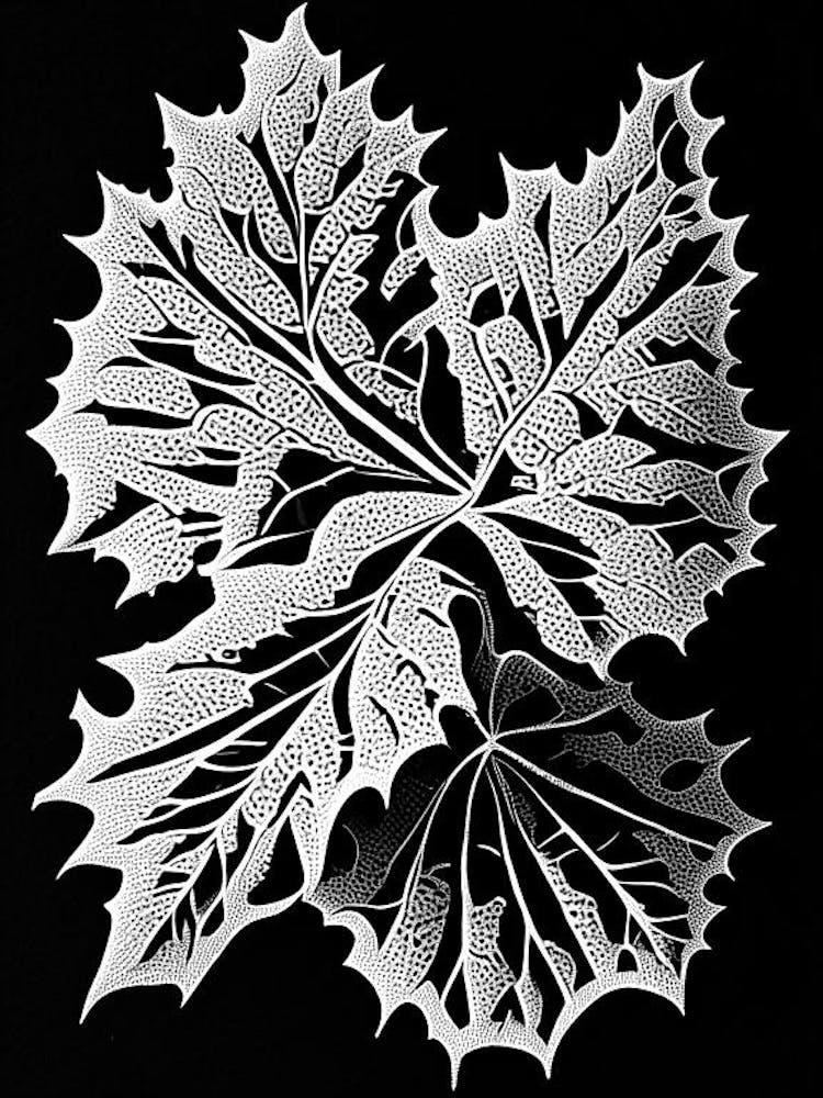 Grape Leaf Linocut