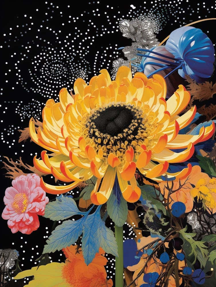 Surreal Florals Asters 4 Flower Painting