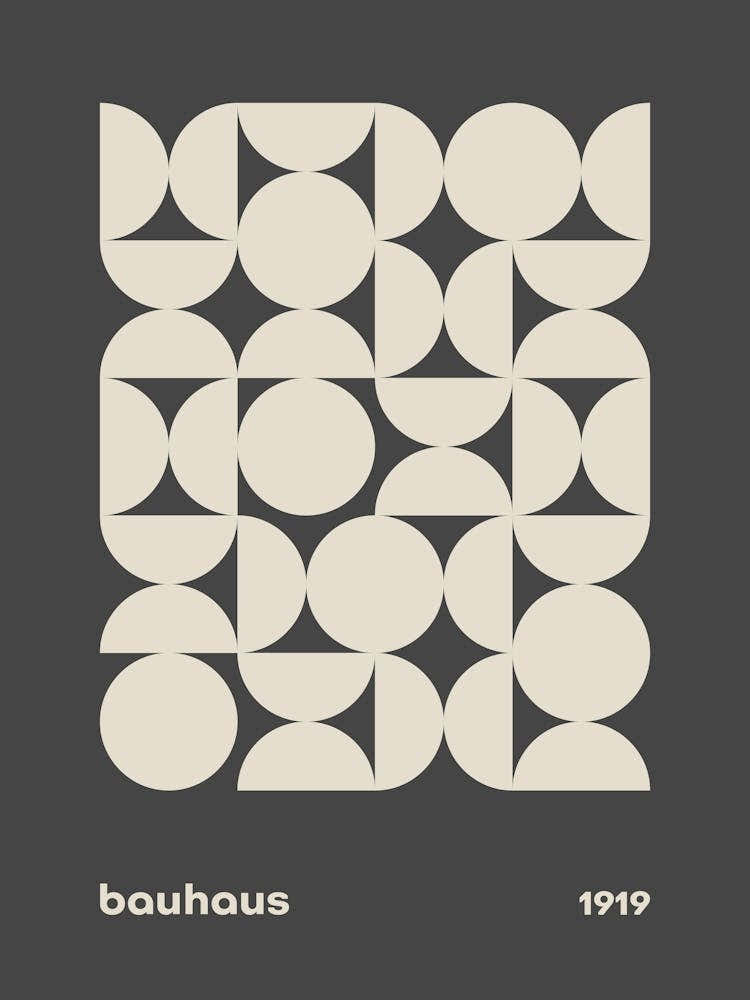 Bauhaus Geometric Exhibition Poster Mid Century Modern Decor 50s Minimalist Style Kitchen Wall Art Original Retro Pop Culture