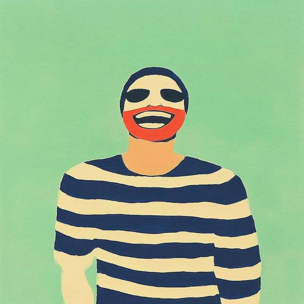 Man In Striped Shirt