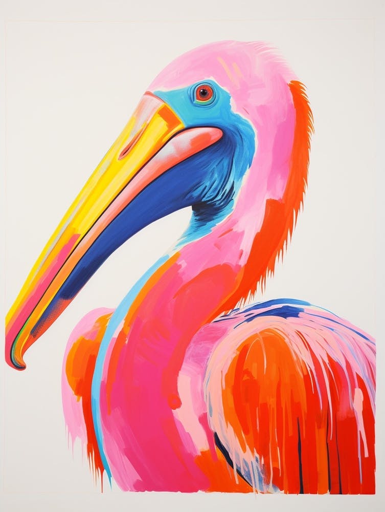 Colourful Bird Painting Pelican 3