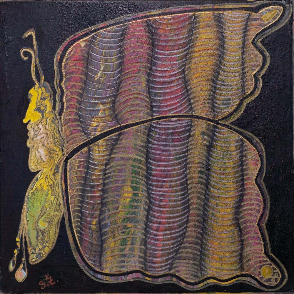 "Abstract drunken butterfly."