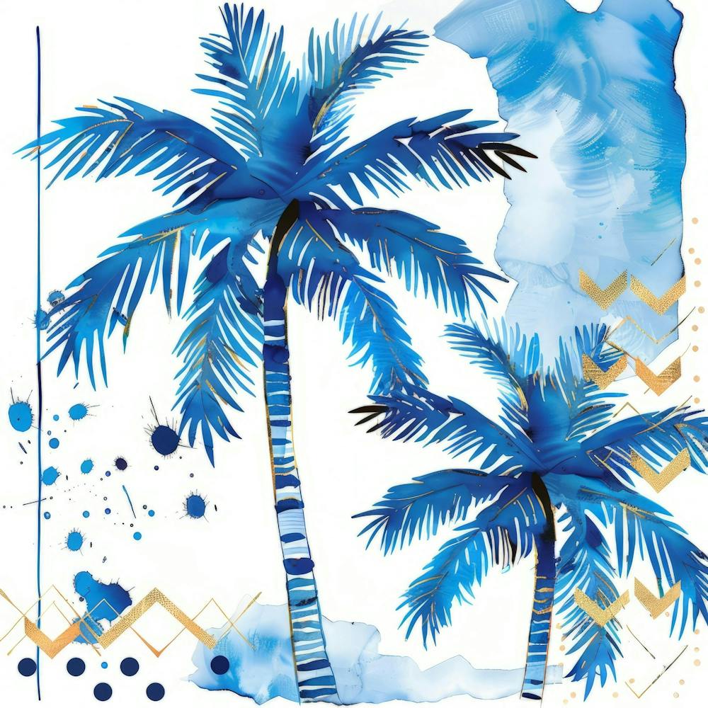 Blue Palm Trees 1