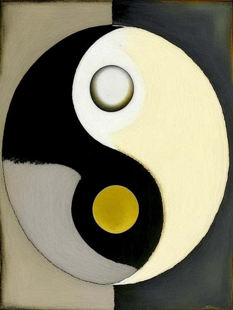 Yin Yang Symbol Abstract Painting