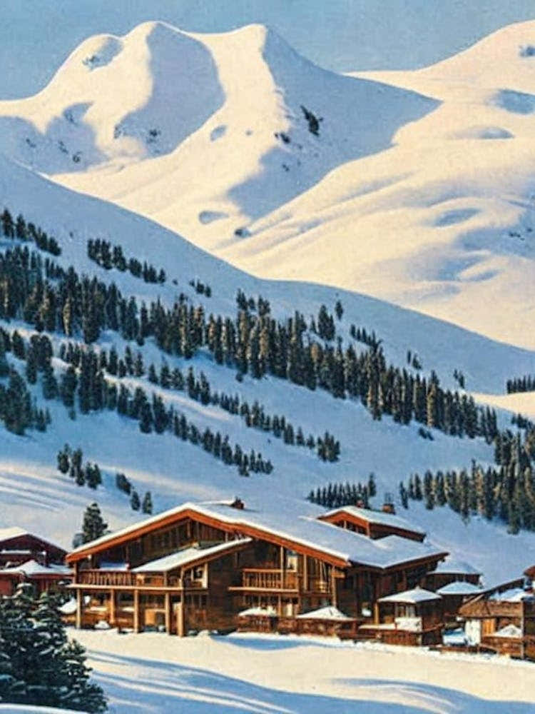 Perisher, Australia Ski Resort Vintage Landscape 2 Skiing Poster