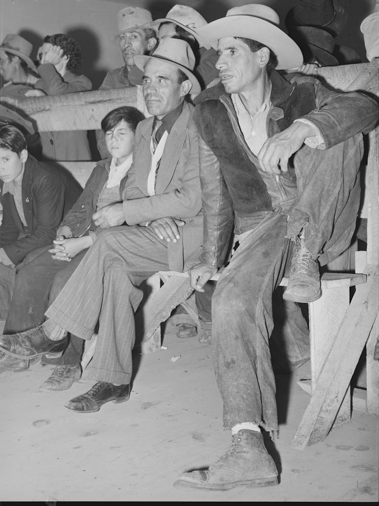 Spanish American Farmers Watching Show, Penasco, New Mexico By Russell Lee