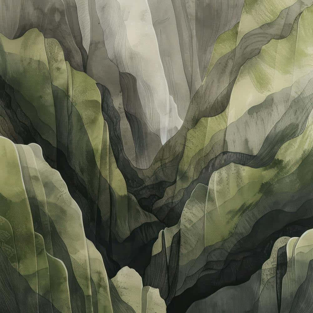 Japanese Watercolour Of Mount Daisen 2