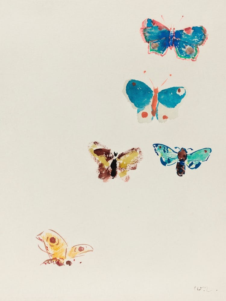 Five Butterflies, Odilon Redon