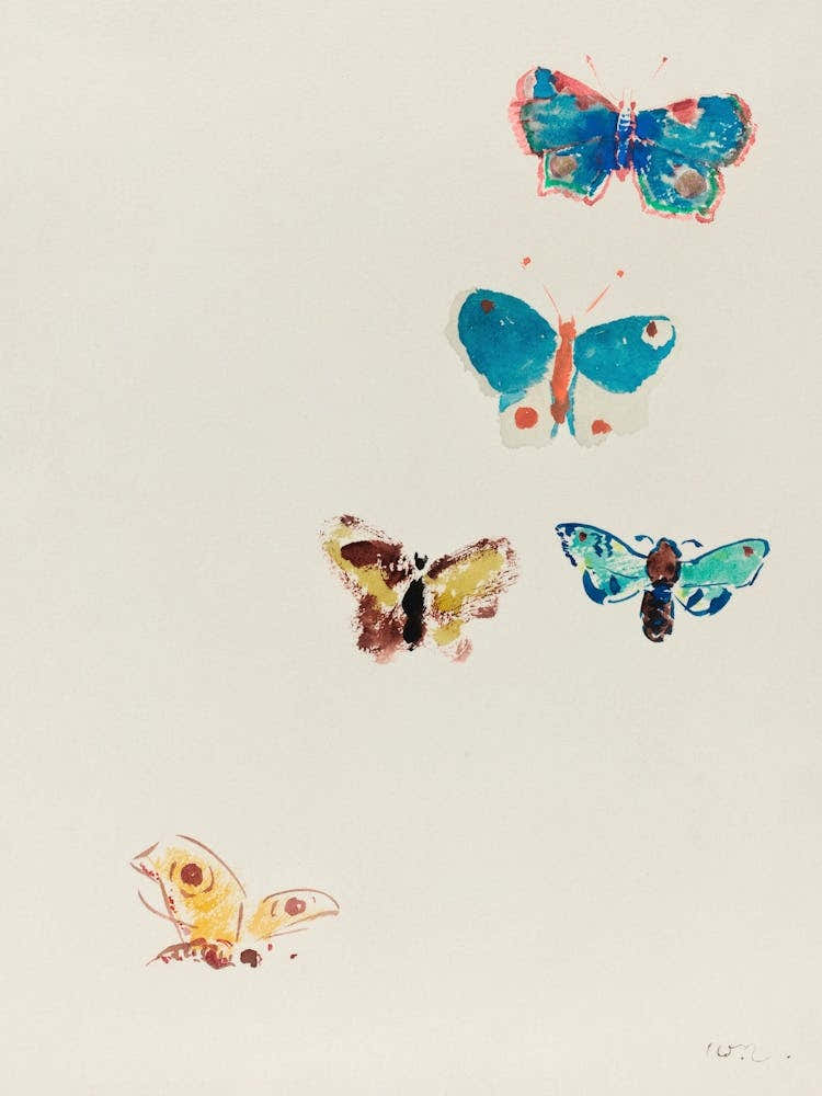Five Butterflies, Odilon Redon