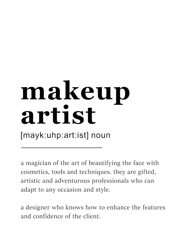 Makeup Artist Definition Poster - Dictionary