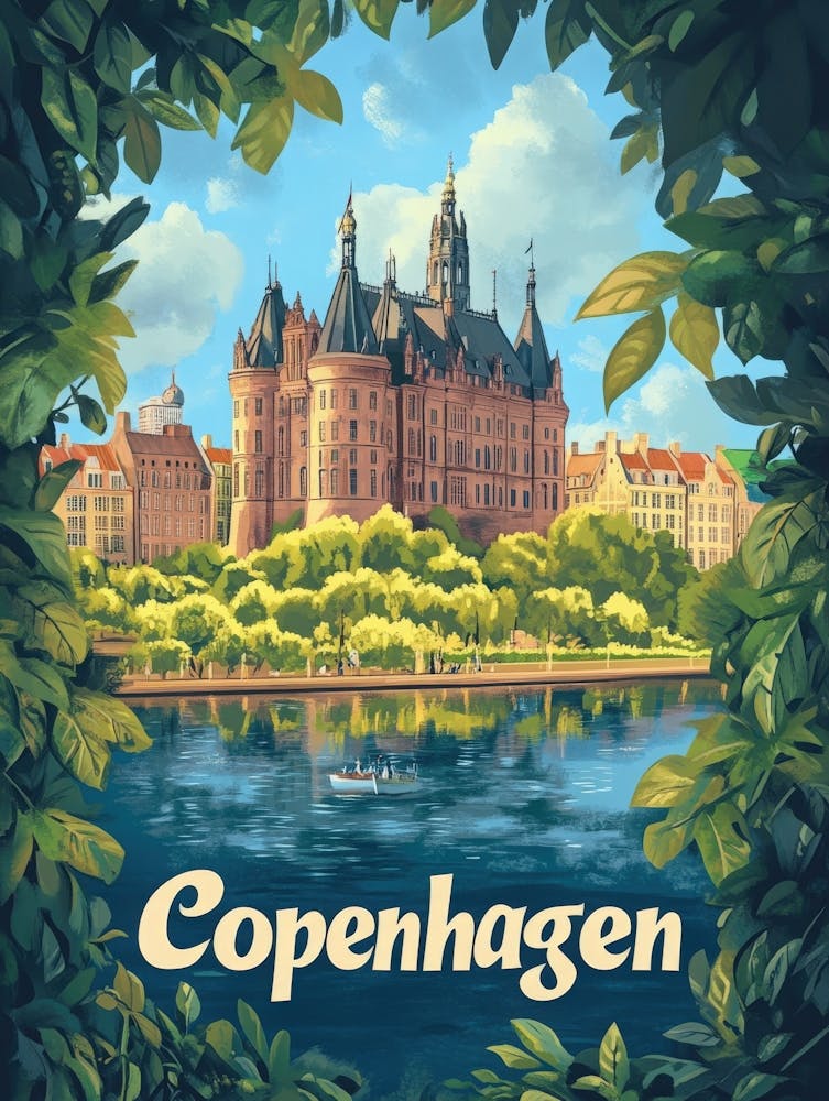 Aihrgdesign A Mid Century Modern Travel Poster For Copenhagen 2